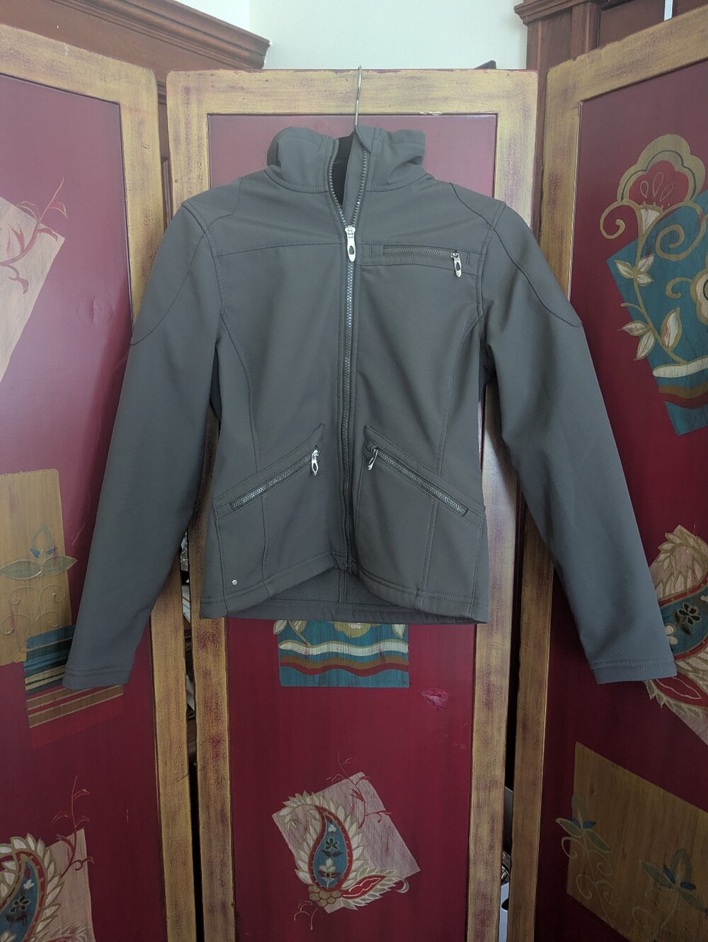Spyder Women's Gray Softshell Fleece Lined Full Zip Jacket XS Outdoor Active
